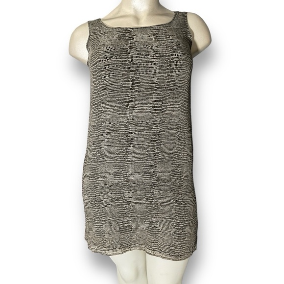 VINTAGE 100% Silk Robbie Bee Leopard Cheetah Print Knee Length Shift Dress 16 - Picture 1 of 6